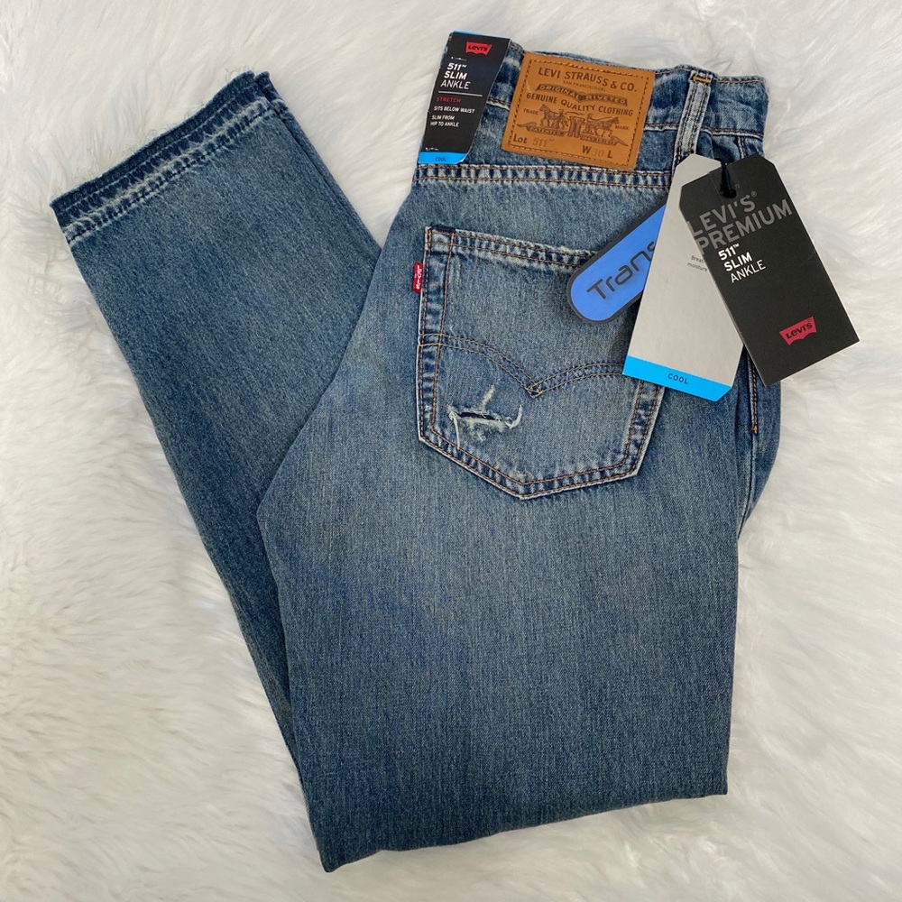 NEW wTag-LEVI’S Premium 511 Slim Ankle Jeans 30 - Picture 1 of 4